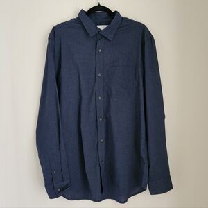 Old Navy Mens Long Sleeve Regular Fit Everyday Shirt Navy Sz Large Tall NWT